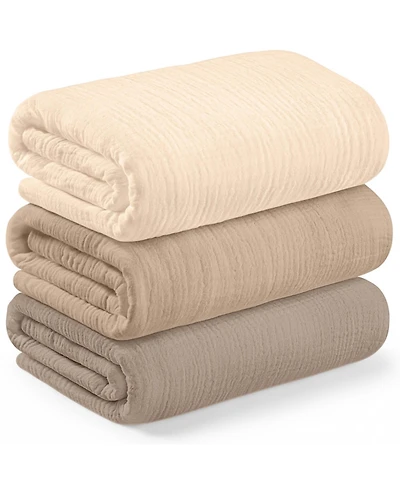KeaBabies 3-Pack Lyra Muslin Swaddle Blankets for Newborns, Large Cotton Nursery Baby Blankets, Soft & Breathable