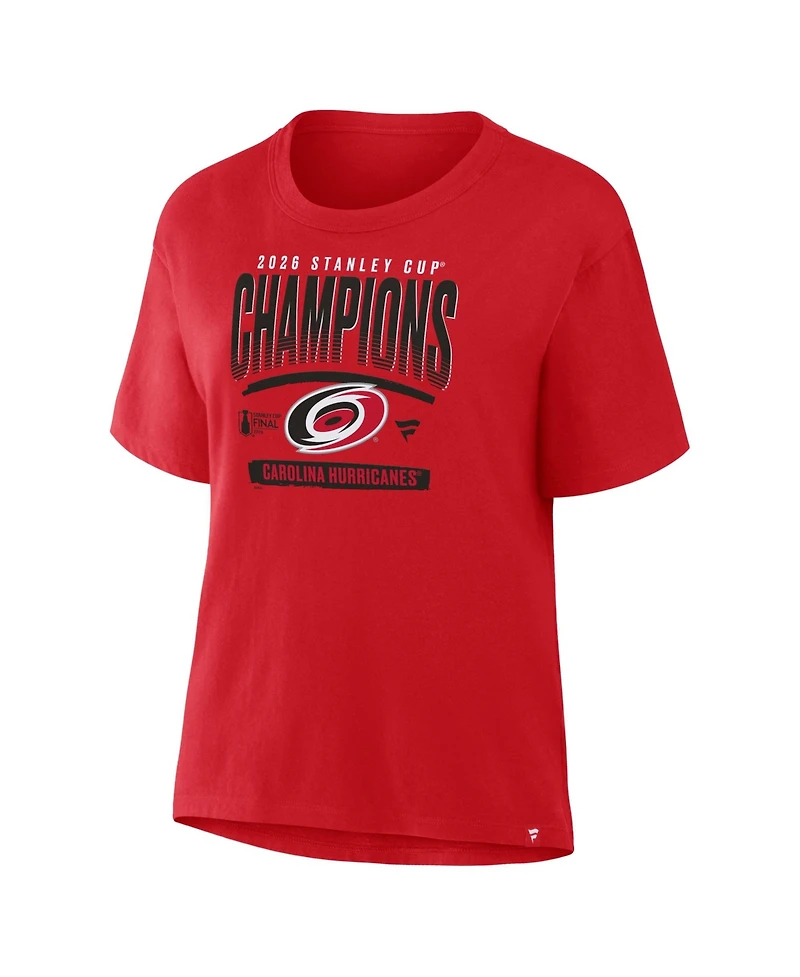 Fanatics Women's Red Carolina Hurricanes 2026 Nhl Stanley Cup Champions Signature Roster T-Shirt