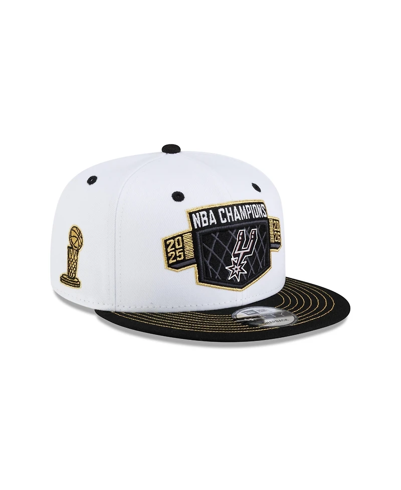 New Era Men's White/Black San Antonio Spurs 2026 Nba Champions Locker Room 9FIFTY Snapback Hat