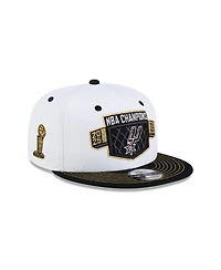New Era Men's White/Black San Antonio Spurs 2026 Nba Champions Locker Room 9FIFTY Snapback Hat