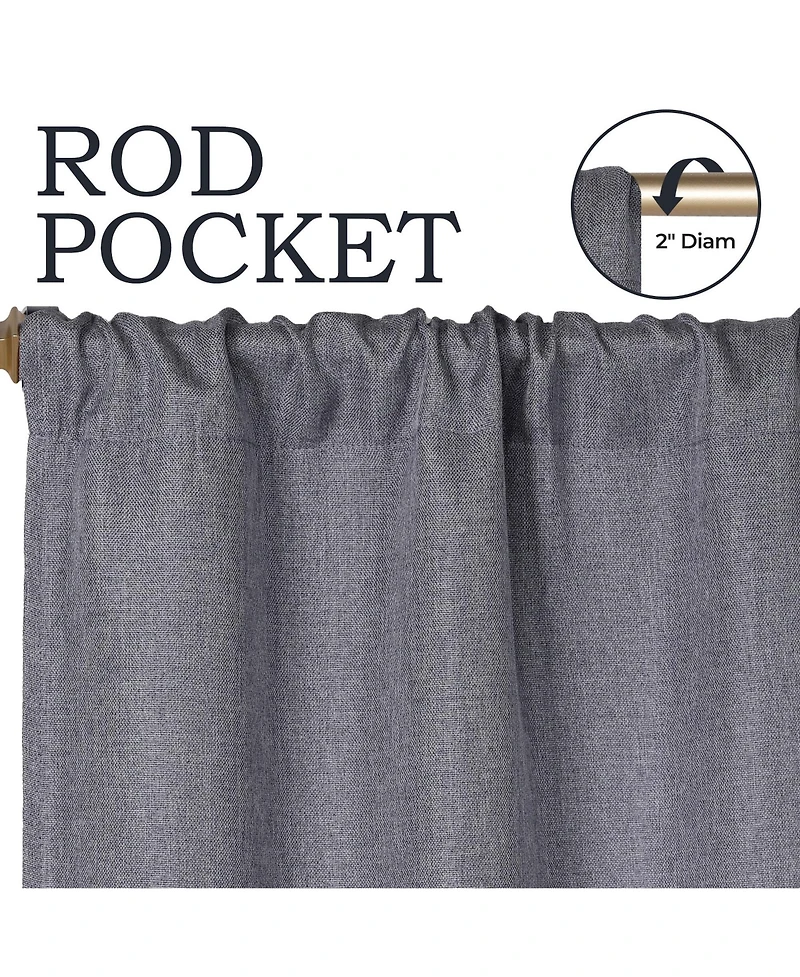 Superior Linen Semi Blackout Rod Pocket Washable Room Darkening Curtains