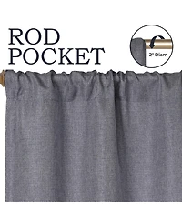 Superior Linen Semi Blackout Rod Pocket Washable Room Darkening Curtains