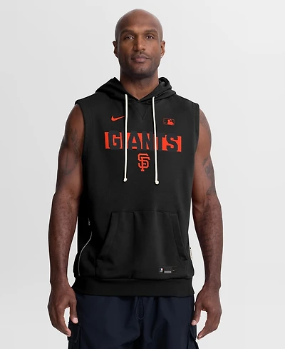 Nike Men's Black San Francisco Giants Authentic Collection Standard Issue Dri-fit Sleeveless Hoodie