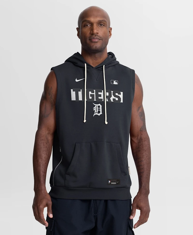Nike Men's Navy Detroit Tigers Authentic Collection Standard Issue Dri-fit Sleeveless Hoodie