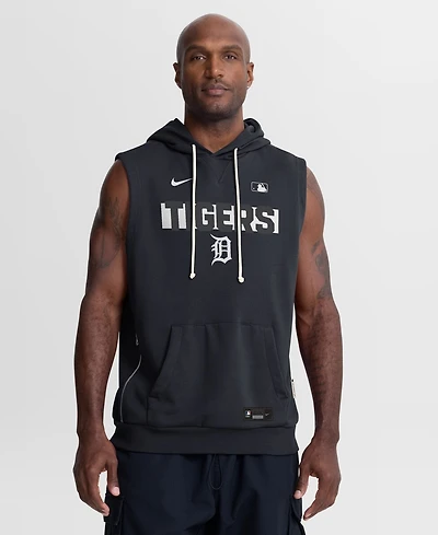 Nike Men's Navy Detroit Tigers Authentic Collection Standard Issue Dri-fit Sleeveless Hoodie