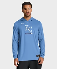 Nike Men's Light Blue Kansas City Royals Authentic Collection Dri-fit Long Sleeve Hoodie