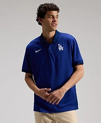 Nike Men's Royal Los Angeles Dodgers Authentic Collection Striped Victory Dri-fit Polo Shirt