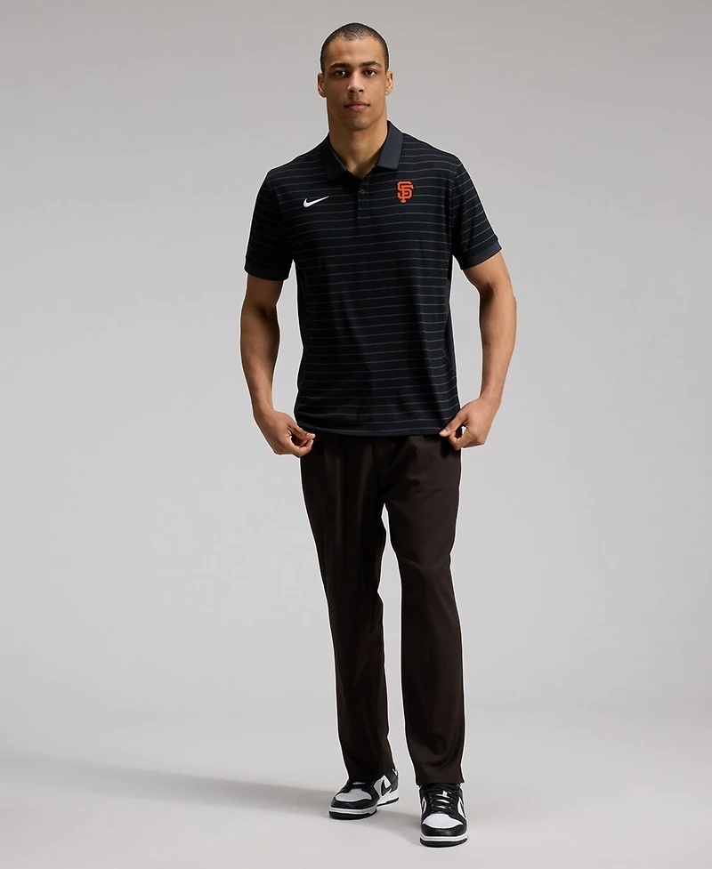 Nike Men's Black San Francisco Giants Authentic Collection Striped Victory Dri-fit Polo Shirt