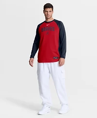 Nike Men's Red Atlanta Braves Authentic Collection Raglan Dri-fit Sweatshirt