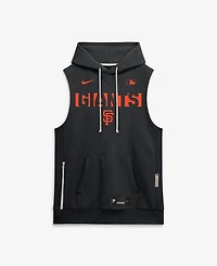 Nike Men's Black San Francisco Giants Authentic Collection Standard Issue Dri-fit Sleeveless Hoodie