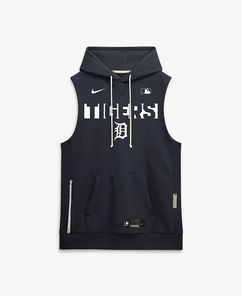 Nike Men's Navy Detroit Tigers Authentic Collection Standard Issue Dri-fit Sleeveless Hoodie