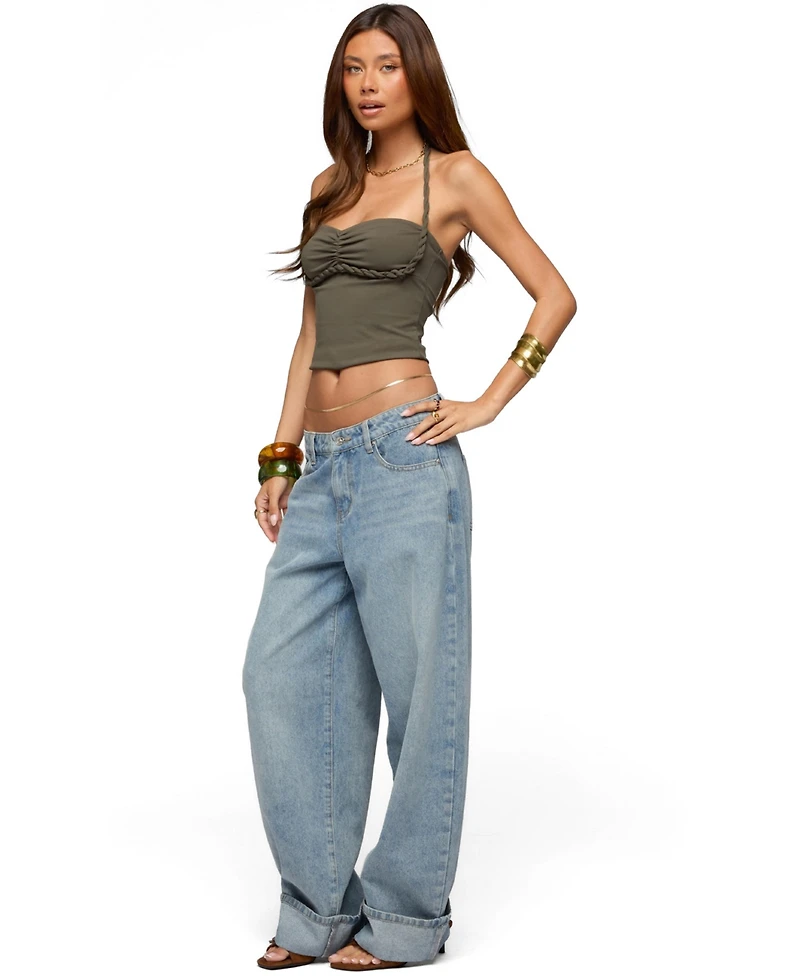 Edikted Women's Sherri Braided Strap Halter Top