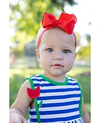 Florence Eiseman Baby Girl Stripe Knit Romper With Tulip