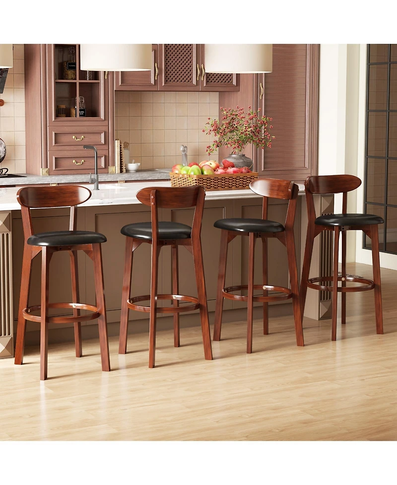Slickblue Set of 2 Modern Armless Upholstered Bar Chairs for Kitchen Island Seating