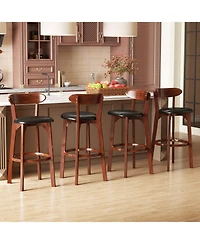 Slickblue Set of 2 Modern Armless Upholstered Bar Chairs for Kitchen Island Seating