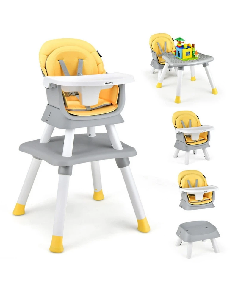 Gouun Baby 6-in-1 Convertible Baby High Chair with Adjustable Tray