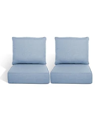 Pocassy 24"x 22" Outdoor Deep Seat Cushion Set, 6-inch Thicken Waterproof Patio Furniture Cushions with Removable Cover, 2 Sets