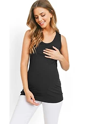 Hello Miz Maternity Ribbed Scoop Neck Tank Top