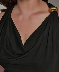 Donna Karan New York Plus Shoulder Hardware Sleeveless Midi Dress
