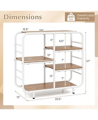 Slickblue Modern 5-Tier Metal Frame Bookshelf and Storage Organizer