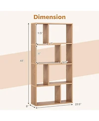 Gouun 48-Inch 4-Tier Geometric Bookshelf with 8 Open Cubes