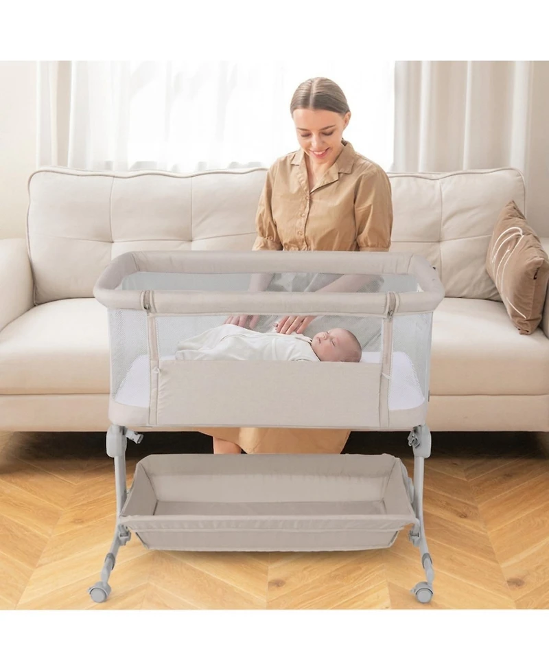 Gouun Baby 3-in-1 Bedside Bassinet Sleeper with 6 Adjustable Heights