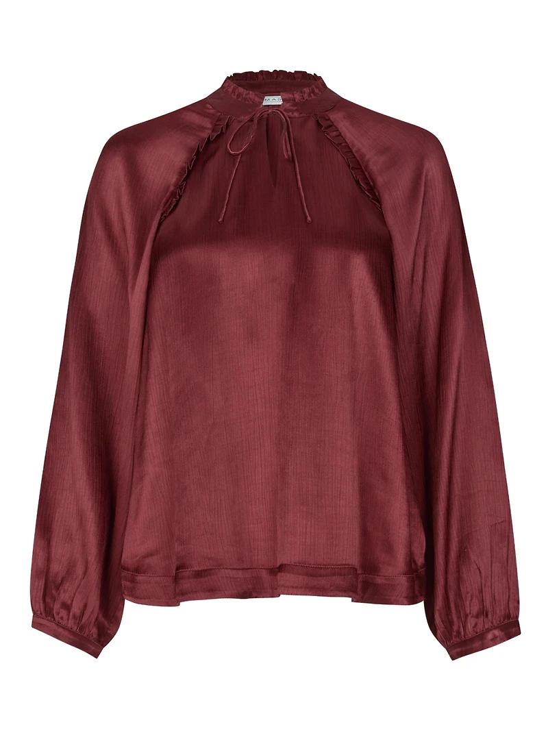 Masai Copenhagen Women's Maberonix Tie Ruffle Neck Blouse