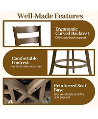 Slickblue Set of 2 30.5 Inch Swivel Bar Stools with Cushioned Seat and Backrest