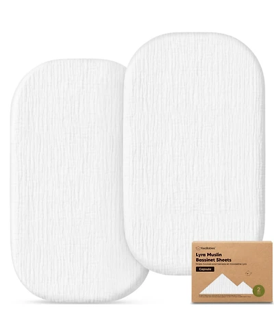 KeaBabies Baby Bassinet Sheets Girls, Boys, 2-Pack Lyra Muslin Bassinet Fitted Sheets for Maxi-Cosi Bedside Sleeper, 33x20 Oval, Capsule