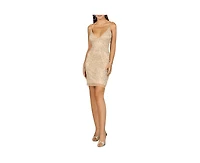 Lara Women's Embellished Cocktail Dress with V-Neckline