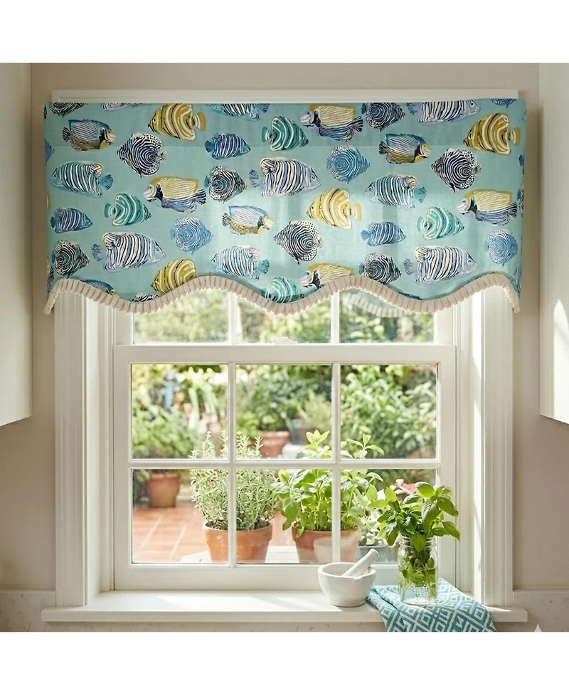 Rlf Home 100percentage Cotton Fishbowl Province With Lining Rod Pocket Window Valance
