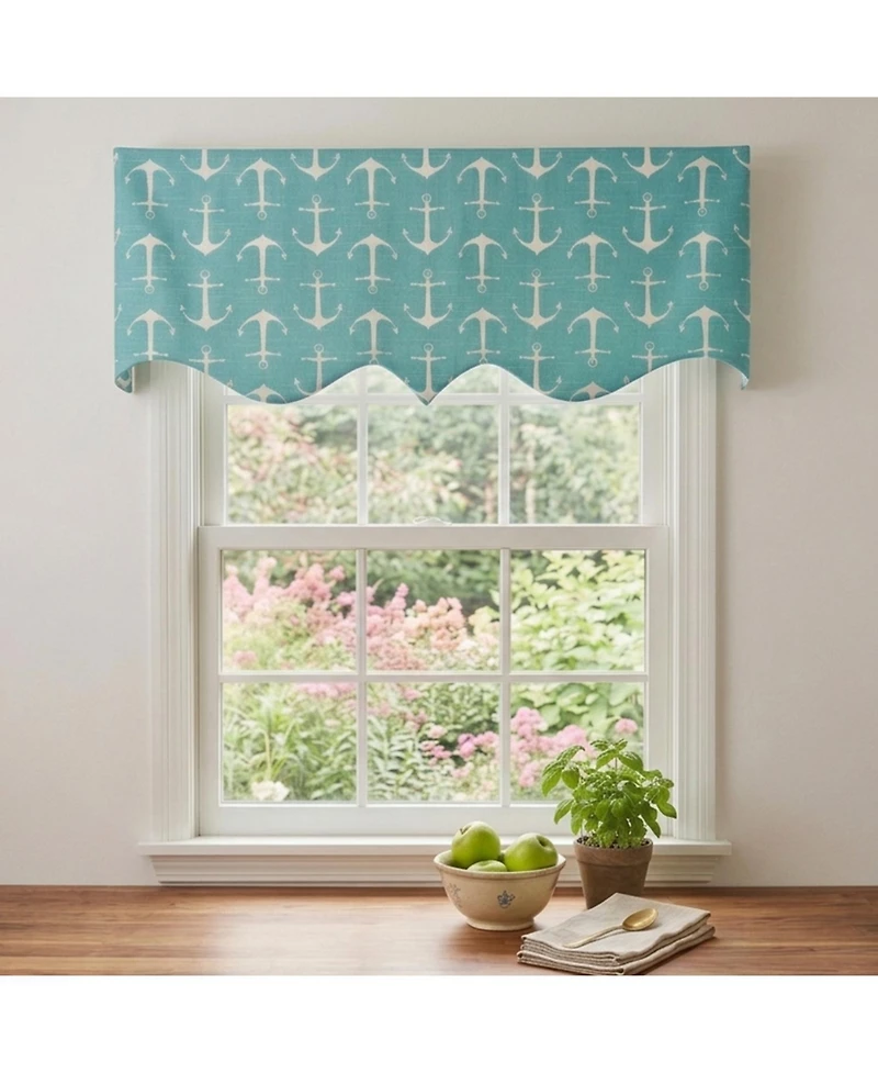 Rlf Home 100percentage Cotton Sinker Regal With Lining Rod Pocket Window Valance