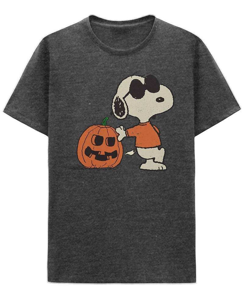 Hybrid Apparel Men's Pumpkin Snoopy Crewneck T-Shirt