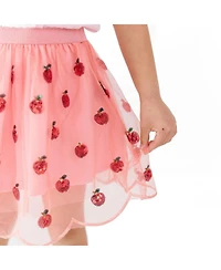 Sweet Wink Little Girls Apple Sequin Scalloped Tutu Skirt