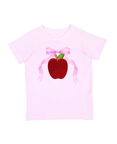 Sweet Wink Toddler Girls Apple Rhinestone Patch Short Sleeve T-Shirt
