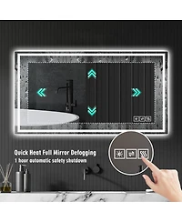 Laoties 48" x 24" Led Bathroom Vanity Mirror, Anti-Fog Lighted Wall Mirror with Dimmable Lighting