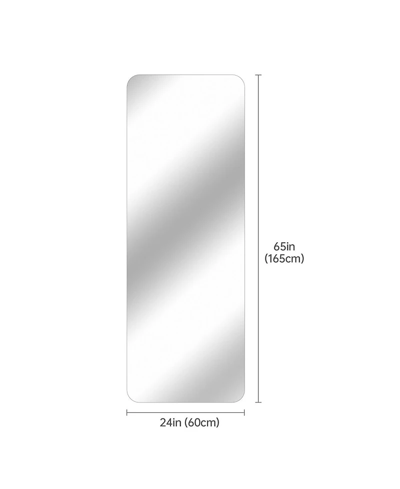 Laoties x Full Length Wall Mirror, Frameless Rounded Corner Mirror for Bedroom