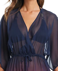 Bleu by Rod Beattie Women's Chiffon V-Neck Cover-Up Dress