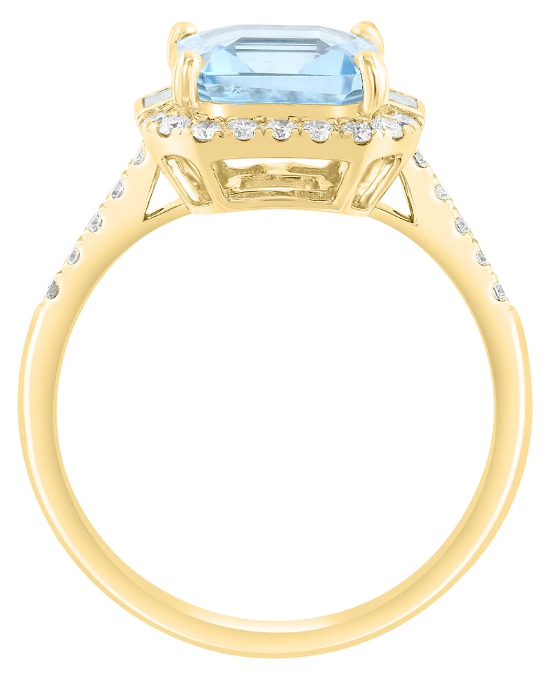 Effy Collection Aquamarine (2 ct. t.w.) & Diamond (1/3 ct. t.w.) Ring in 14k Yellow Gold