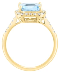 Effy Collection Aquamarine (2 ct. t.w.) & Diamond (1/3 ct. t.w.) Ring in 14k Yellow Gold