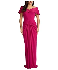 Tadashi Shoji Women's Seraphine Pleated Portrait Collar Gown
