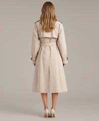 Modenaire Women's Octavia Double-Breasted Belted Trench Coat