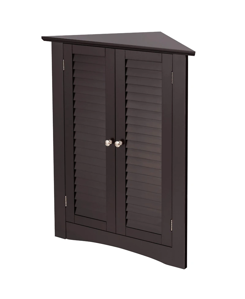 Volenca Corner Bathroom Cabinet with Shutter Doors, 25-in W x 32-in H