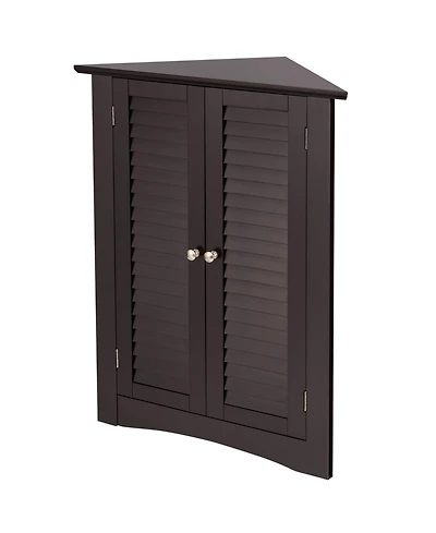 Volenca Corner Bathroom Cabinet with Shutter Doors, 25-in W x 32-in H