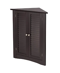 Volenca Corner Bathroom Cabinet with Shutter Doors, 25-in W x 32-in H