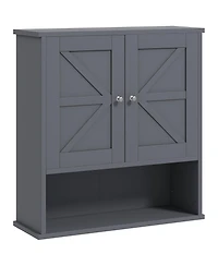 Phying Farmhouse Wall Cabinet Multipurpose Bathroom Medicine Cabinet with Barn Doors and Adjustable Storage Shelf for Bathroom Laundry Room