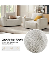 Hulala Home Bernice Modern Oversized Armchair with Removable Back Cushion