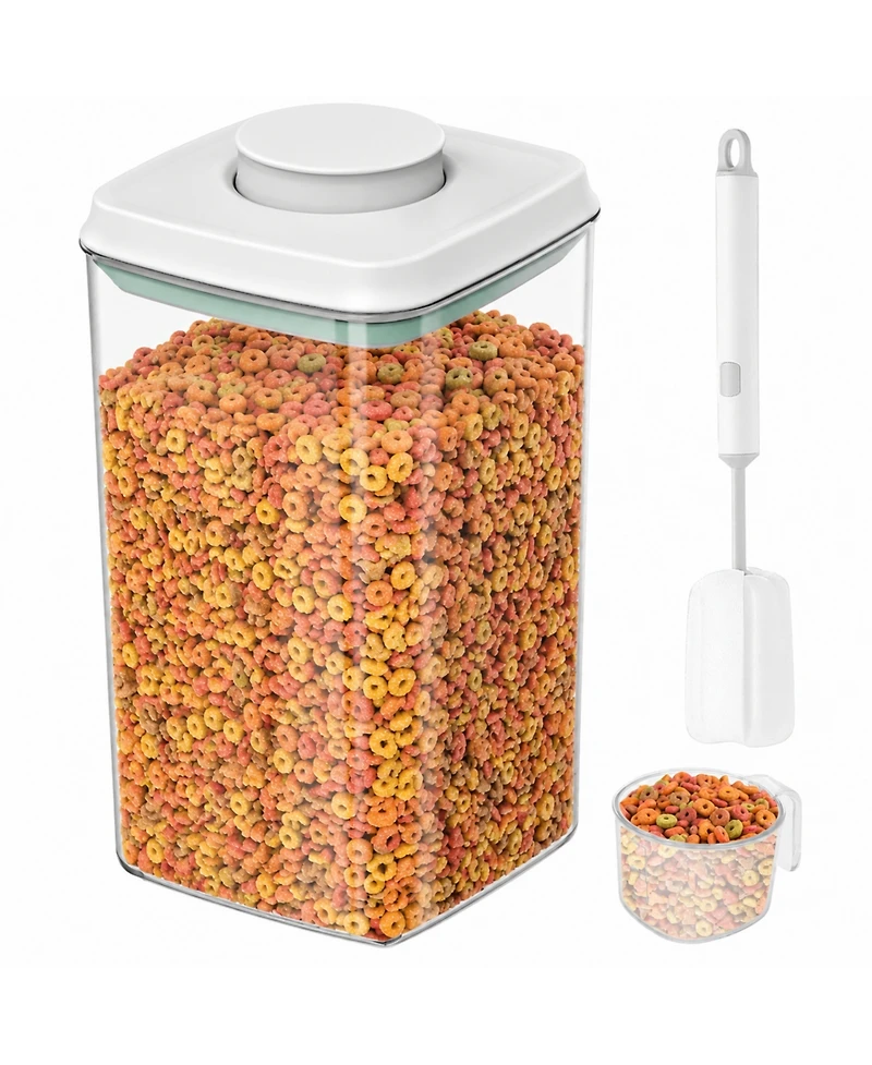 Aronkl Airtight Pet Food Storage Container Stackable Clear Bin With Scoop And Brush