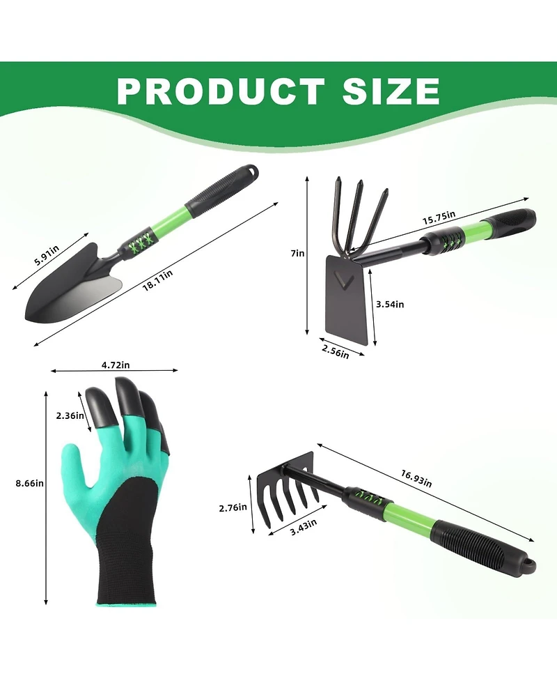 Xdovet Garden Tools Set Stainless Steel Heavy Duty Hand Cultivator Spade Shovel Planting Weeding Digging Gifts Women