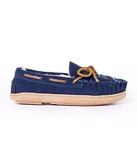 Minnetonka Boys Kids' Suede Shark Slippers